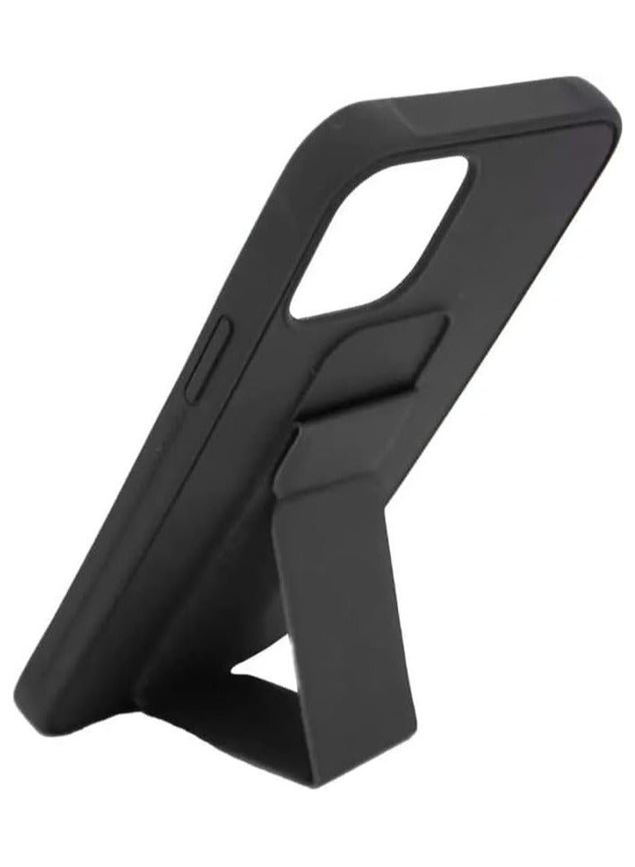 ACLIX Silicone Case for iPhone 16 Pro Max, Magnetic Cover Car Mount Kickstand & Holder, Premium Silicone Vertical & Horizontal Hand Strap and Grip with Multi Stand for iPhone 16 Pro Max (Black) - Image 5