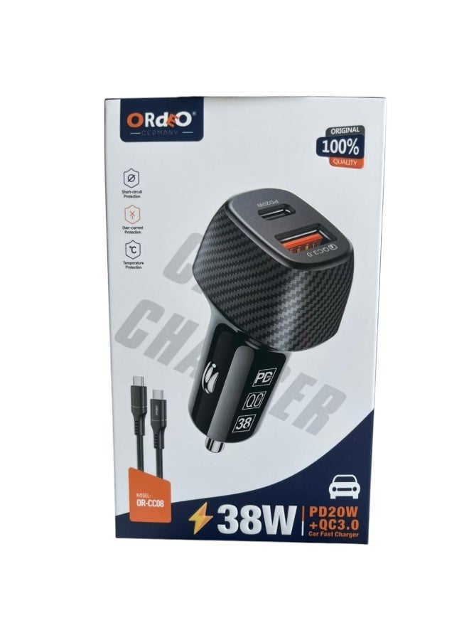 ORdEO 38W Car Fast Charger, (USB- Type C) Dual Port, Safe & Stable Fast Charging for iPhones & Android - Image 5