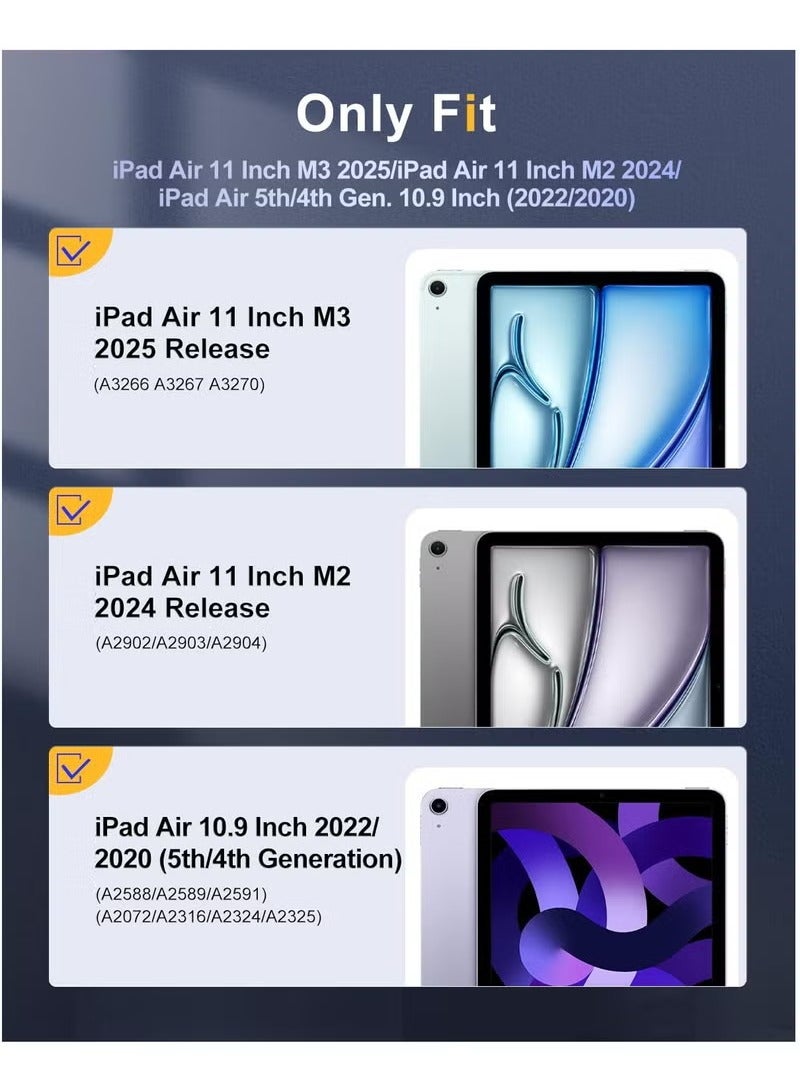 MIGOFAST Case for iPad Air 11 Inch M3 M2 2025 2024 with Pencil Holder iPad Air 5th 4th Generation Case 2022 2020 10.9 Inch Slim Protective Cover with Clear Back Auto Wake Sleep - Image 2