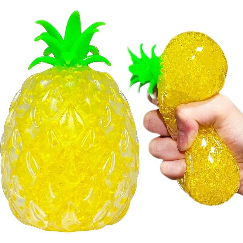 كرات ضغط على شكل اناناس، كرات خرز مائي اسفنجية، العاب فدجيت حسية (عبوة واحدة) كرة ضغط قابلة للتمدد لتخفيف التوتر للاطفال والكبار، مثالية لتخفيف القلق والاسترخاء والتركيز - Image 1