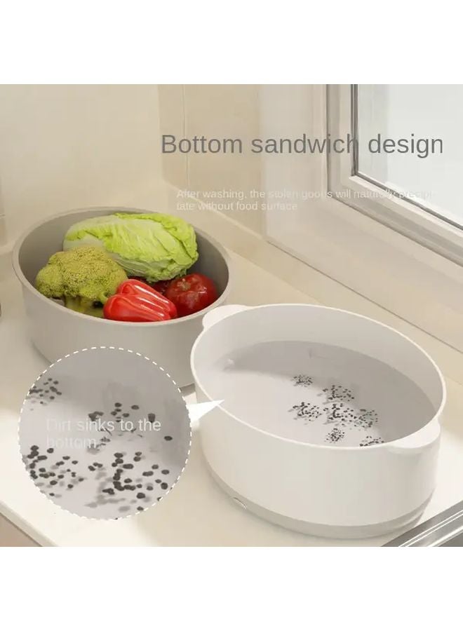 White Automatic Fruit Vegetable Washer Portable Soundwave Technology - Image 5