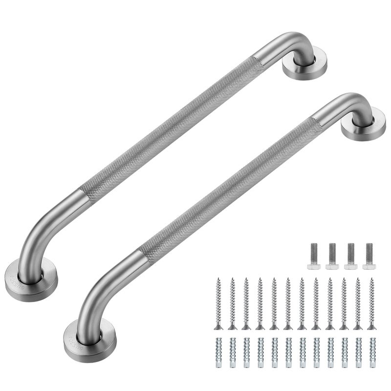 Ravinte Hardware Grab Bars for Shower 2 Pack 20Inch Anti Slip Shower Handles for Elderly Stainless Steel Handicap Grab Bars for Bathroom Toilet Brushed Nickel 1 Diameter - Image 2