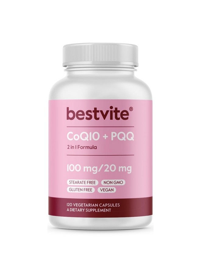 بست فايت BESTVITE Coq10 100mg w/PQQ 20mg (120 كبسولة نباتية) - بدون ستيرات - نباتي - غير معدّل وراثيًا - خالٍ من الجلوتين - Coq10 مع PQQ - Image 1