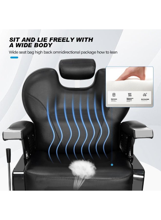 Meishida Barber Chair Professional Men Salon for Hair Stylist, Hair Cutting Chair for Barber Shop Furniture - Black  - Image 5