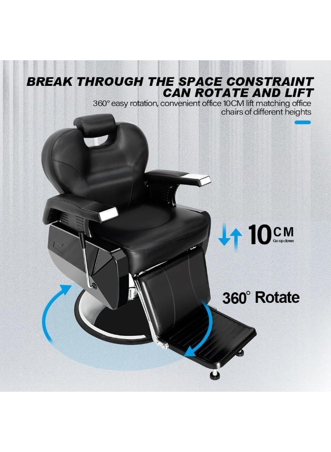Meishida Barber Chair Professional Men Salon for Hair Stylist, Hair Cutting Chair for Barber Shop Furniture - Black  - Image 4