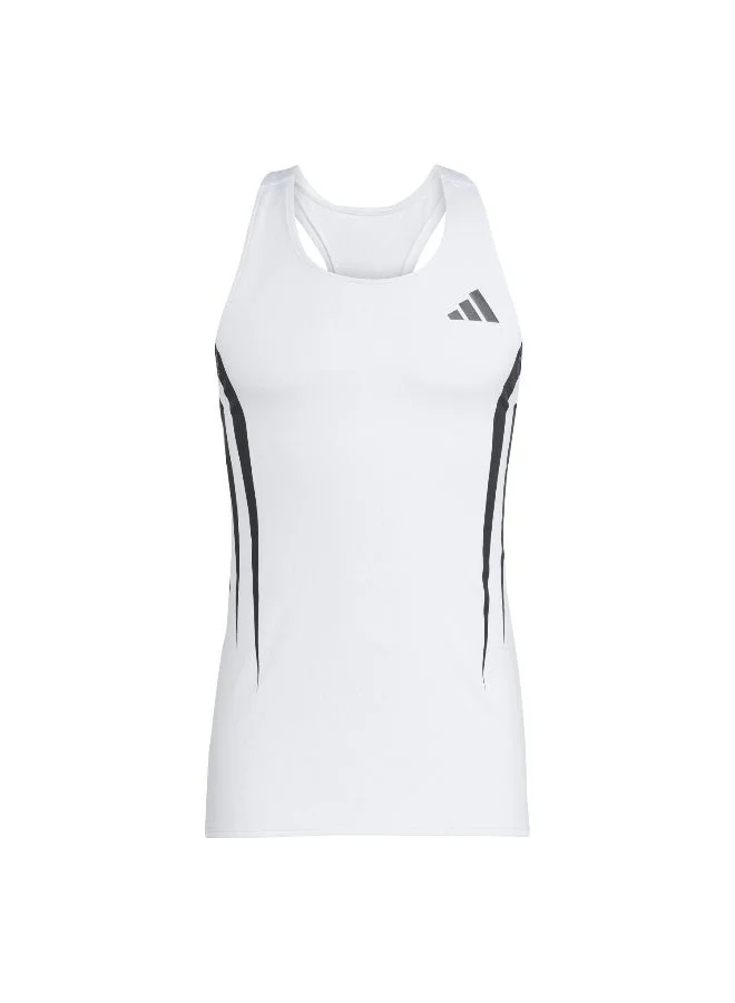 Adidas Adizero A Sgl M White Singlet (Shirt) T-Shirts For Men