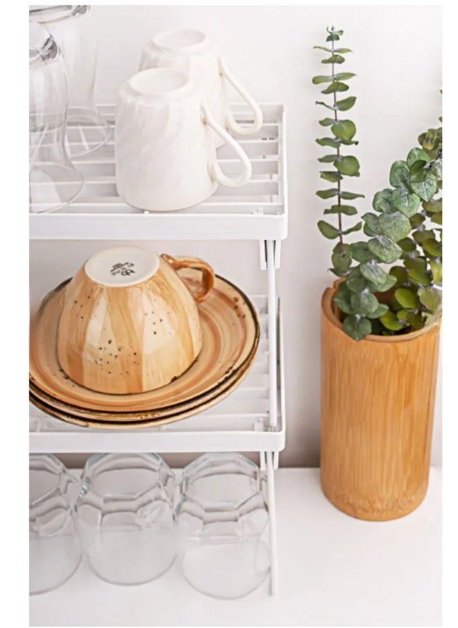 Happy Home Metal stand and shelf for holding and organizing pots, dishes and spice jars in the kitchen 40*24 cm  - Image 5
