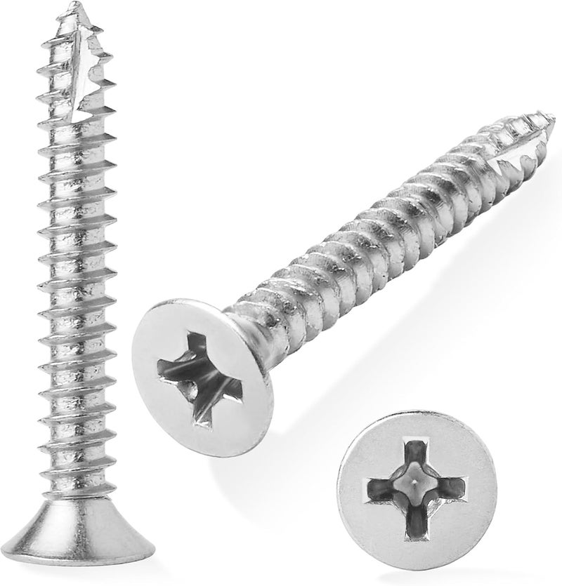 CAULDHAM Store Chrome Wood Screws #9 x 1-1/2 Inch for Door Hinges - 25 Pack - Image 5