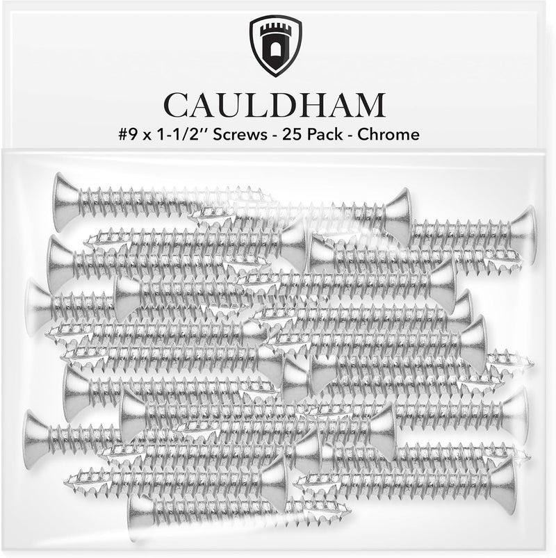 CAULDHAM Store Chrome Wood Screws #9 x 1-1/2 Inch for Door Hinges - 25 Pack - Image 2