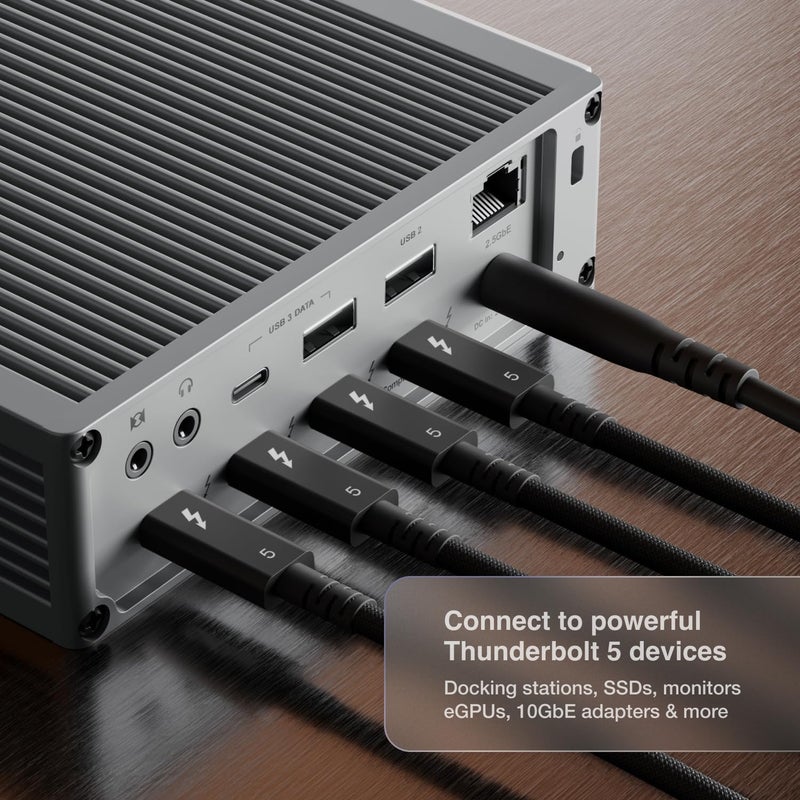 CalDigit Thunderbolt 5 Pro Braided Cable - 120Gbps 240W Power Delivery, Compatible with Thunderbolt 3, 4, USB4 Type C, MacBook Pro, iMac, iPhone 16 Max, Black (0.5m/1.64ft/19.685 Inches) - Image 5