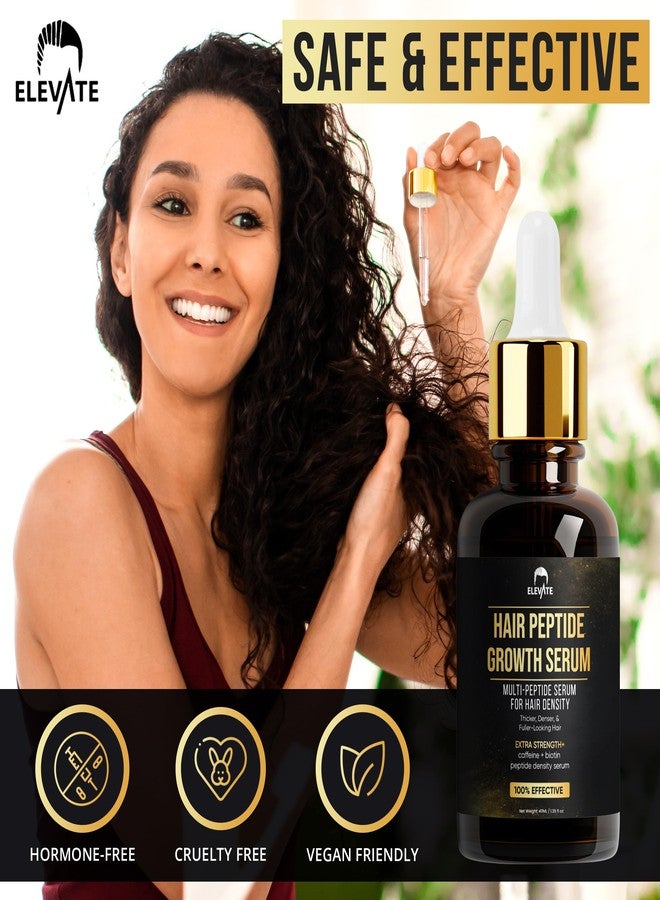 Elevate Multi-Peptide Hair Growth Serum Caffeine + Biotin Peptide Density for Fuller Thicker Visibly Longer Natural Hair Regrowth - Vegan Safe & Gentle Scalp Serum Formula Treatment for Thinning Loss - Image 5