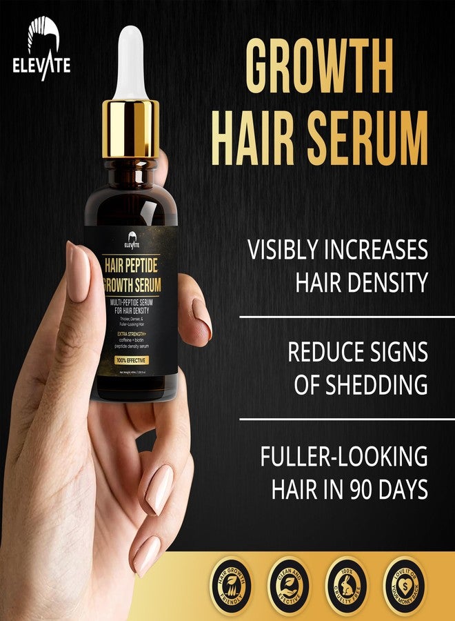 Elevate Multi-Peptide Hair Growth Serum Caffeine + Biotin Peptide Density for Fuller Thicker Visibly Longer Natural Hair Regrowth - Vegan Safe & Gentle Scalp Serum Formula Treatment for Thinning Loss - Image 2