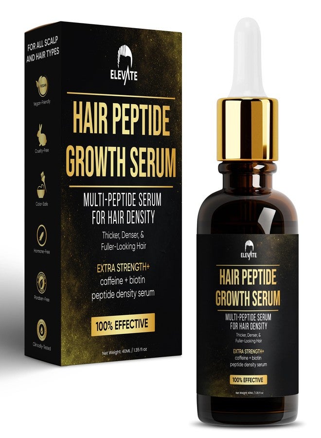 Elevate Multi-Peptide Hair Growth Serum Caffeine + Biotin Peptide Density for Fuller Thicker Visibly Longer Natural Hair Regrowth - Vegan Safe & Gentle Scalp Serum Formula Treatment for Thinning Loss - Image 1