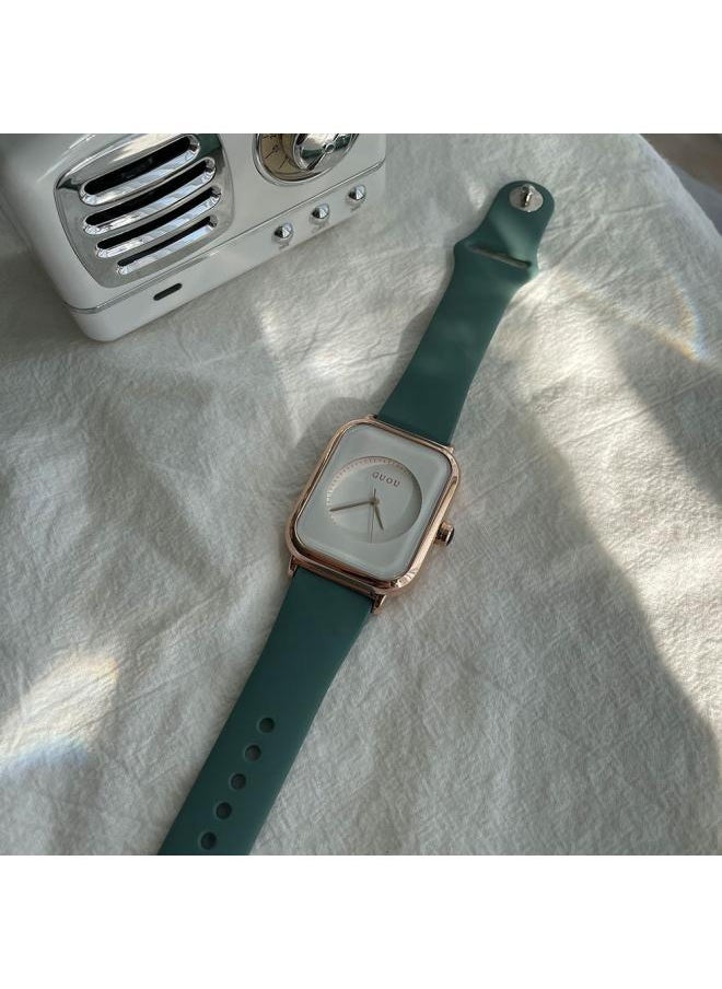 NIBEMINENT - Watch Women's 202 New Jelly Guou Ancient European Small Square Simple Fashion Silicone - Image 1