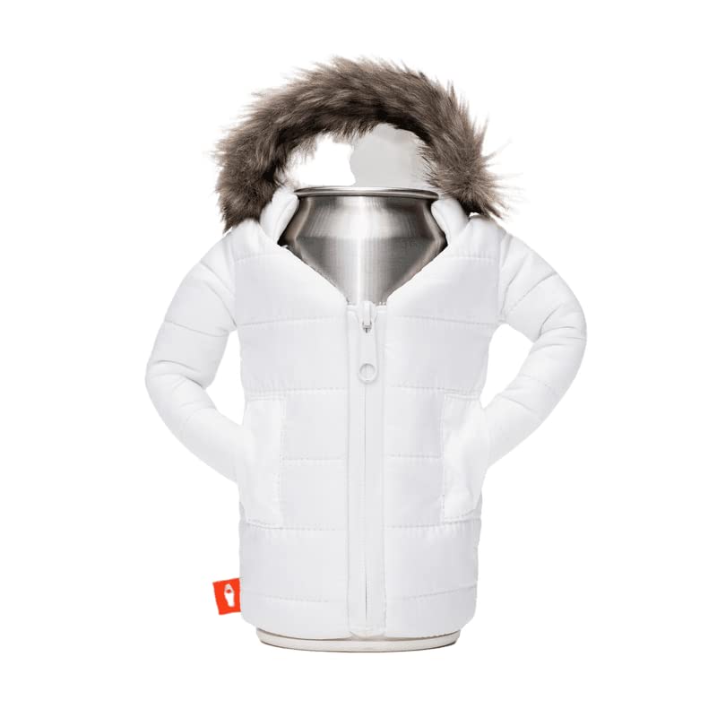 Puffin - The Pahka Beverage Parka  Insulated Skinny Can Cooler  Sandy White - Image 1