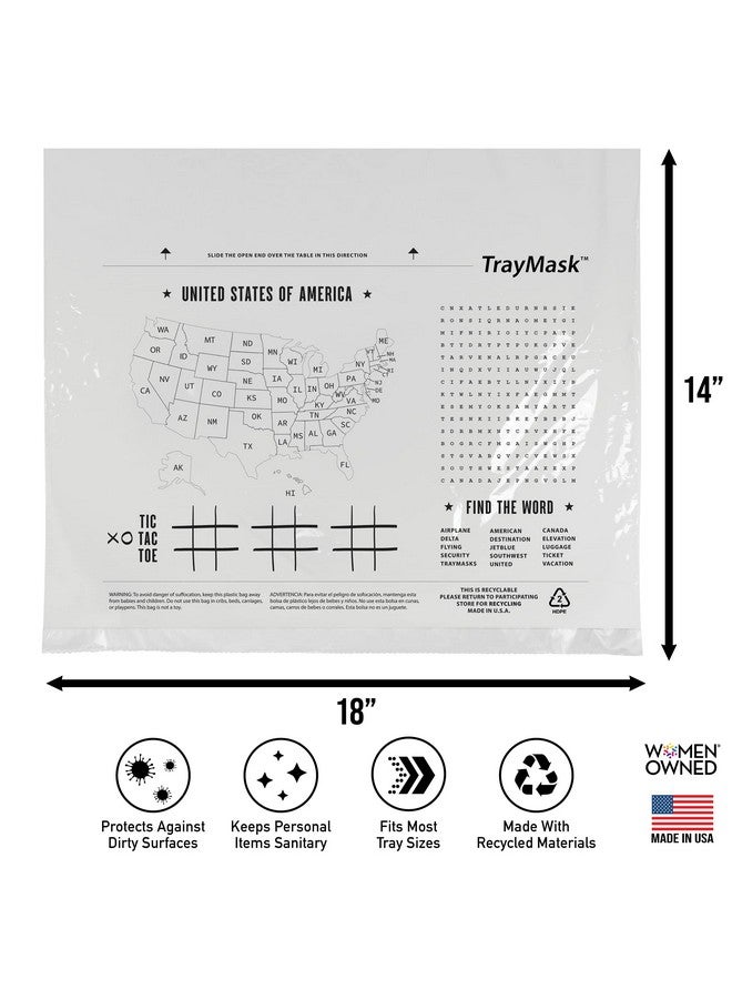 TrayMask Disposable Tray Table Cover | Must Have Airplane Travel Essentials | Perfect for Toddlers, Kids and Adults Travel Accessories | Provides a Fresh/Clean Layer of Protection | 10 Pack - Image 2