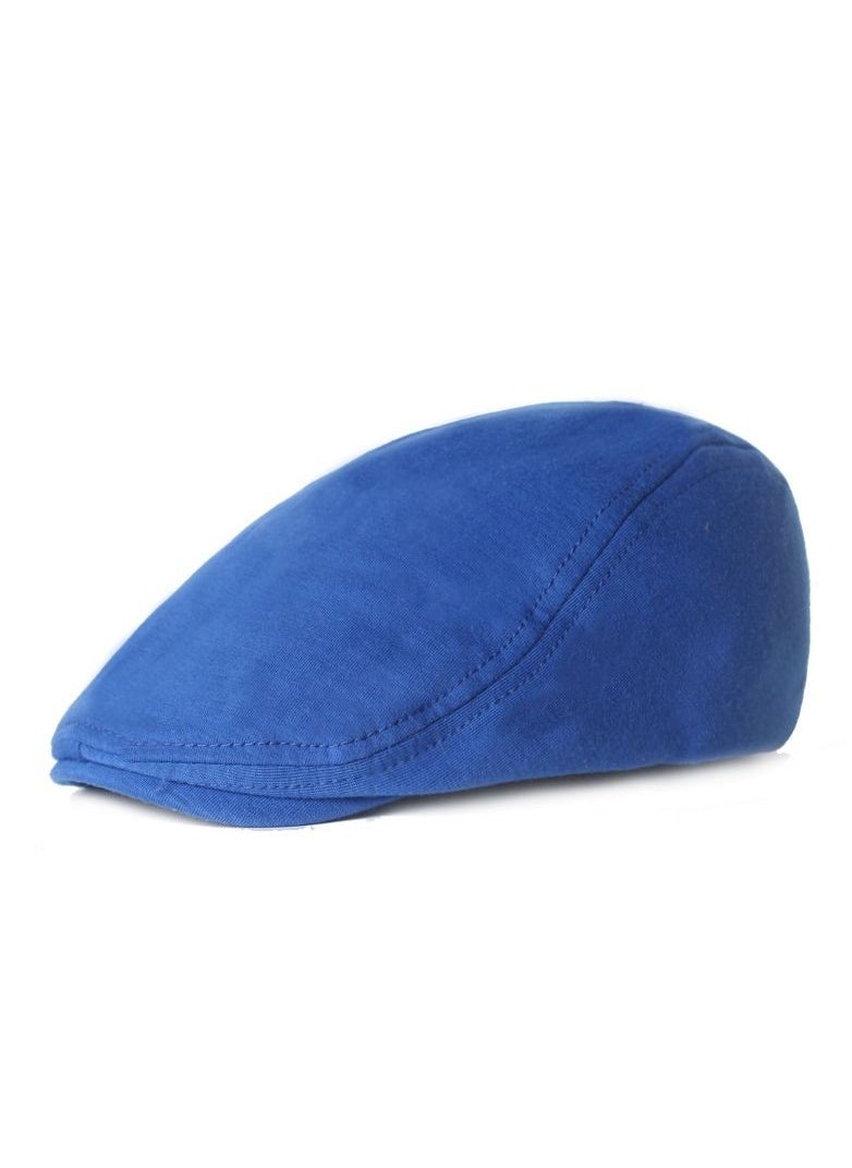Loquat Men/Women Solid Simple Woolen Duck Tongue Hat Blue 