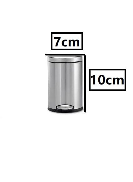 Generic Ranjo Enterprises Stainless Steel Round Dustbin for Home Office Bathroom Kitchen and Room Garbage Bin Trash Can with Plastic Bucket and Lid 5 Litre  - Image 2
