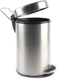 Generic Ranjo Enterprises Stainless Steel Round Dustbin for Home Office Bathroom Kitchen and Room Garbage Bin Trash Can with Plastic Bucket and Lid 5 Litre  - Image 4
