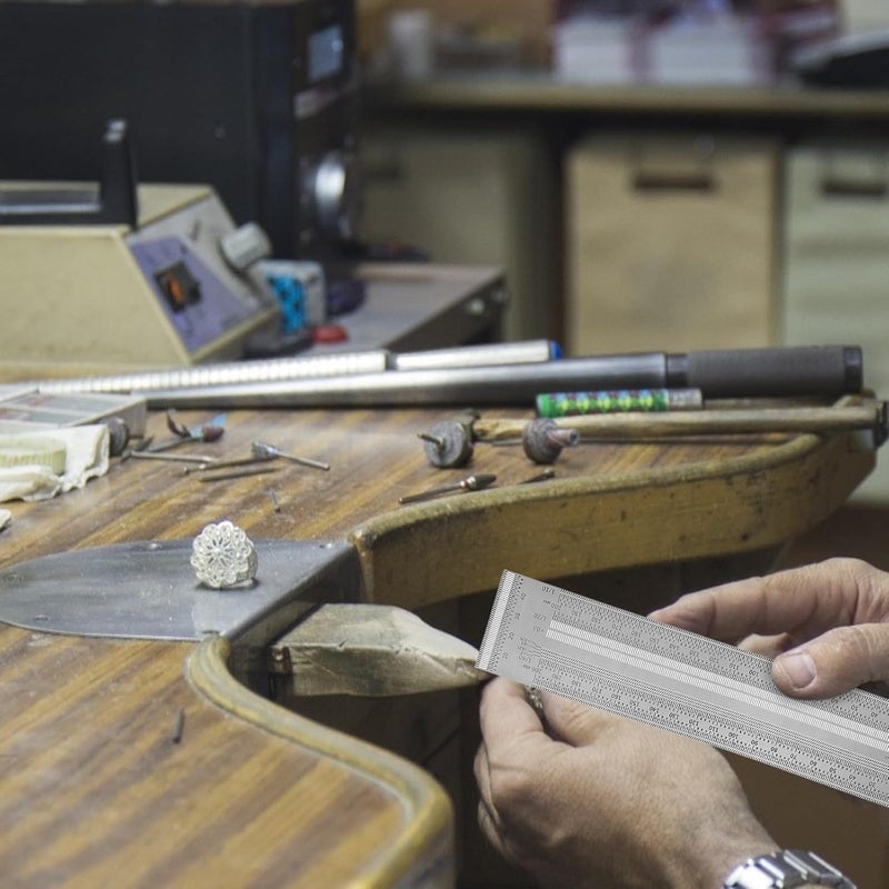 مسطرة خشب على شكل حرف T من الفولاذ المقاوم للصدأ أداة قياس متعددة الوظائف بمقياس دقيق - Image 5