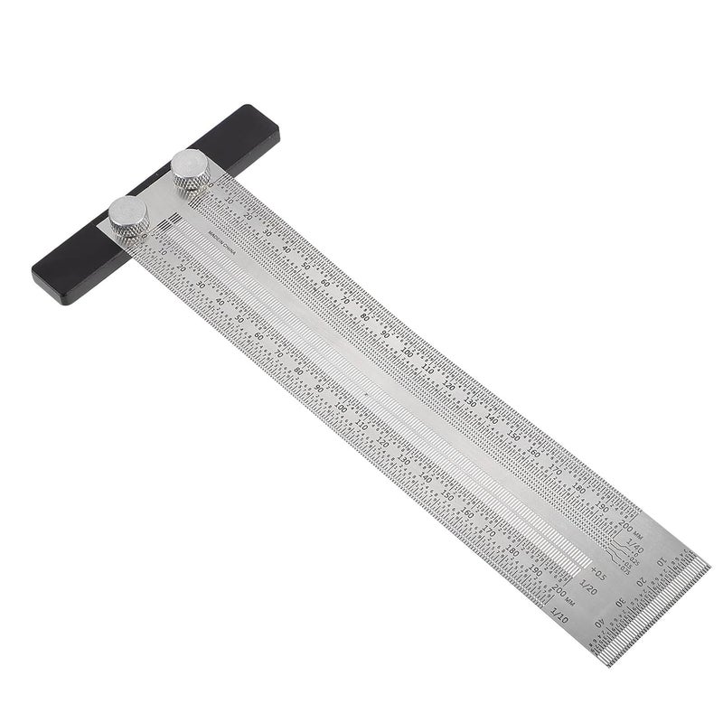 مسطرة خشب على شكل حرف T من الفولاذ المقاوم للصدأ أداة قياس متعددة الوظائف بمقياس دقيق - Image 2