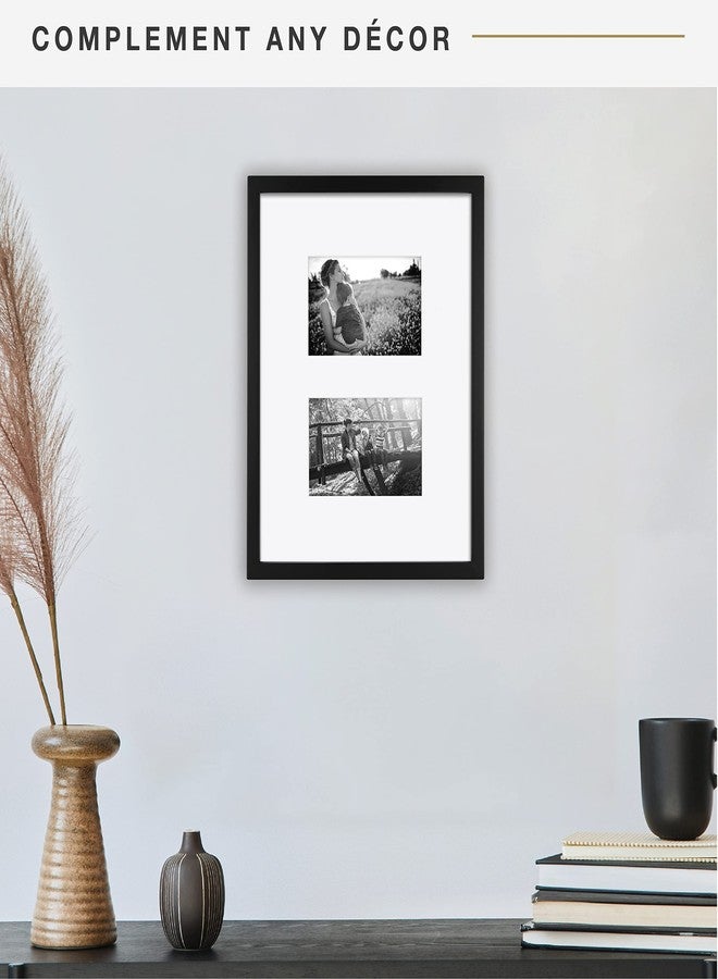 MCS East Village 11x14 Matted Picture Frame with Two 4x6 Photo Openings, Black Wall Hanging Frame for Photos & Posters (1-Pack) - Image 2