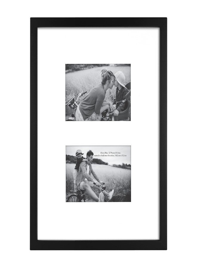 MCS East Village 11x14 Matted Picture Frame with Two 4x6 Photo Openings, Black Wall Hanging Frame for Photos & Posters (1-Pack) - Image 1