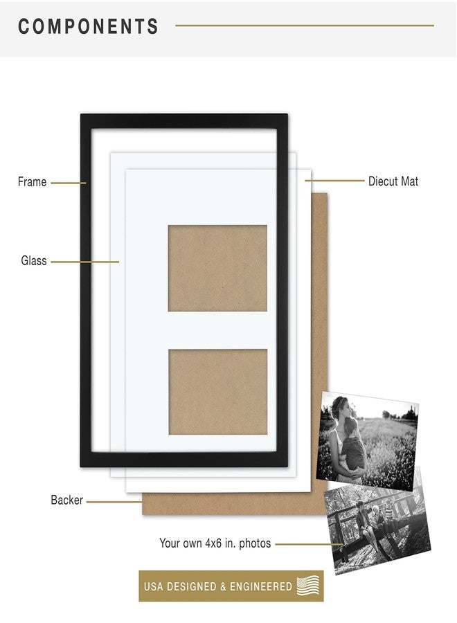 MCS East Village 11x14 Matted Picture Frame with Two 4x6 Photo Openings, Black Wall Hanging Frame for Photos & Posters (1-Pack) - Image 4