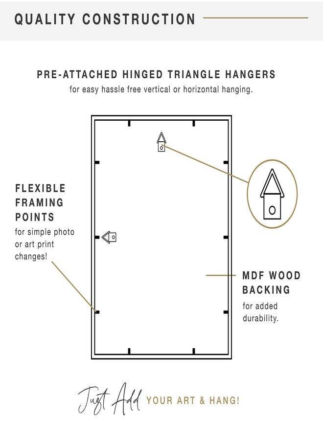 MCS East Village 11x14 Matted Picture Frame with Two 4x6 Photo Openings, Black Wall Hanging Frame for Photos & Posters (1-Pack) - Image 5