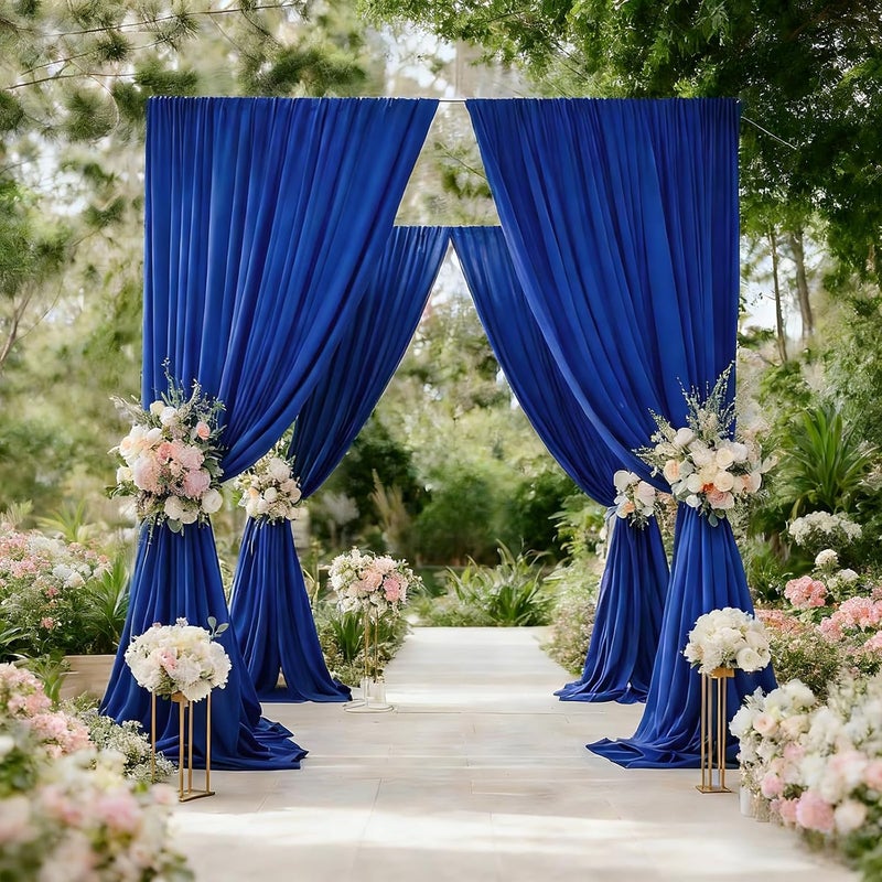CIPAZEE Royal Blue Curtains Backdrop for Parties, Wrinkle-Resistant Royal Blue Photo Backdrop Curtains Drapes for Party Birthday Wedding Decoration Photography,5ft x 7ft, 2 Panels - Image 4