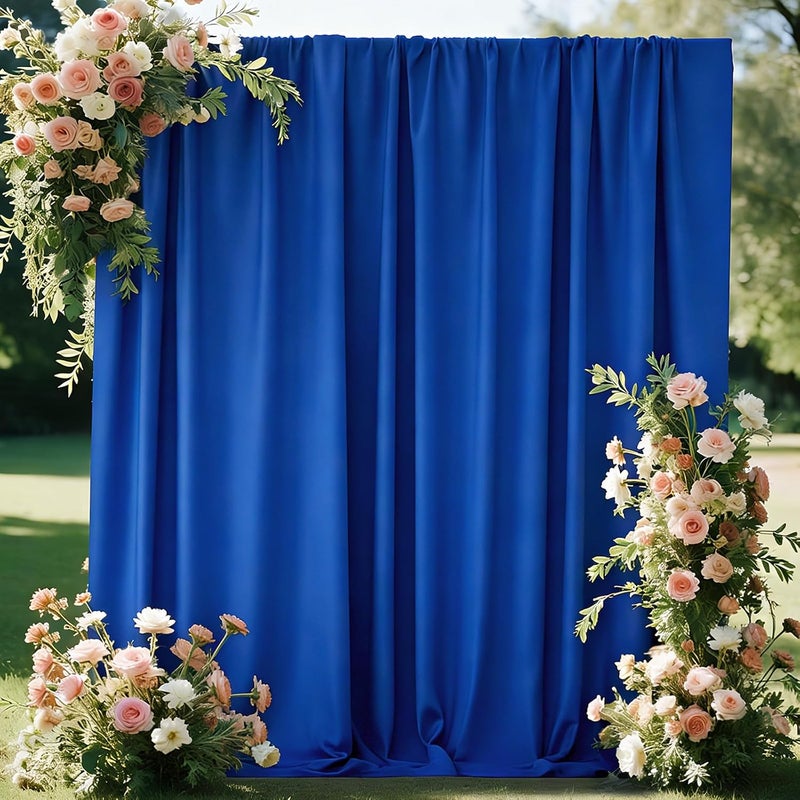CIPAZEE Royal Blue Curtains Backdrop for Parties, Wrinkle-Resistant Royal Blue Photo Backdrop Curtains Drapes for Party Birthday Wedding Decoration Photography,5ft x 7ft, 2 Panels - Image 1