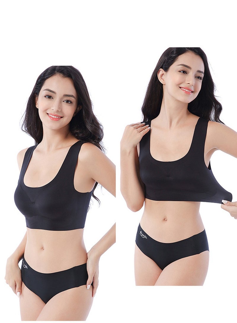 SYOSI Women's Seamless Bralette One-piece High Elastic Leisure Bra No Steel Ring Padded Lingerie Daily Comfort Breathable Soft Underclothes  Fitness Vest for Women Suitable for Running, Yoga,Outdoor Sports  - Image 2