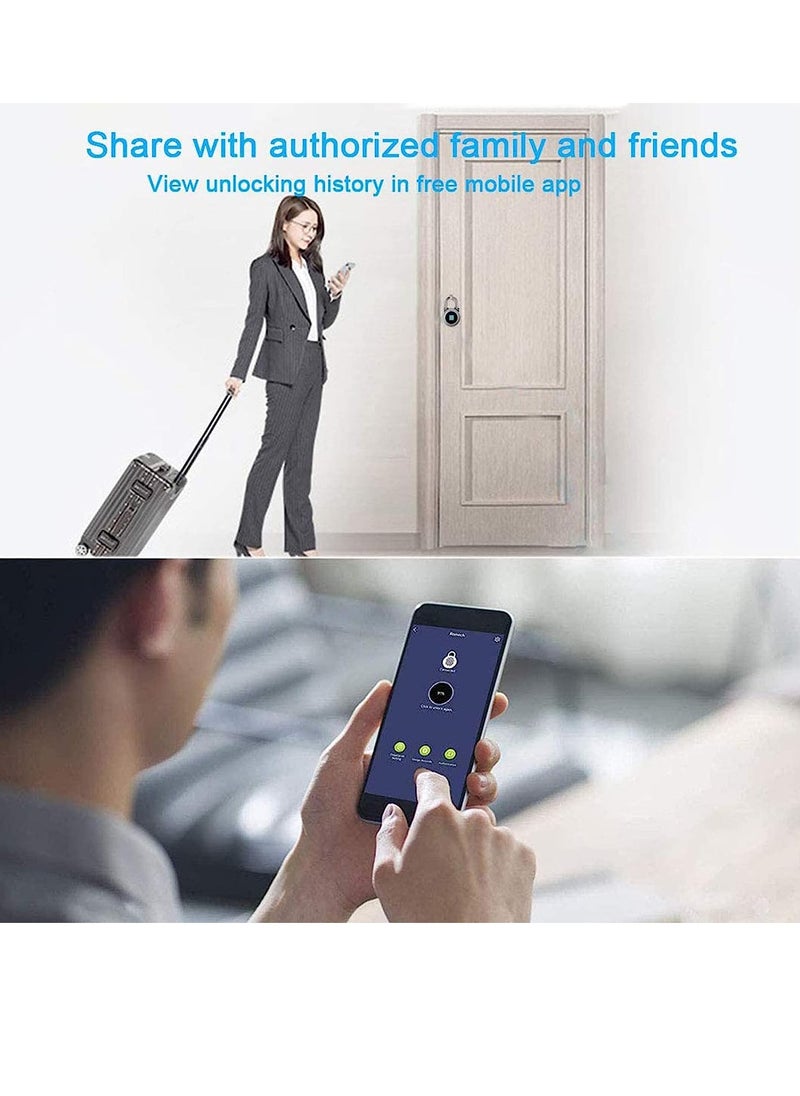 AGYMNX Fingerprint Padlock, Bluetooth Lock, Mobile APP, Smart Padlock with Keyless Biometric, Water Resistant, Suitable for Gym, Sports, Bike, School, Locker and Storage  - Image 4