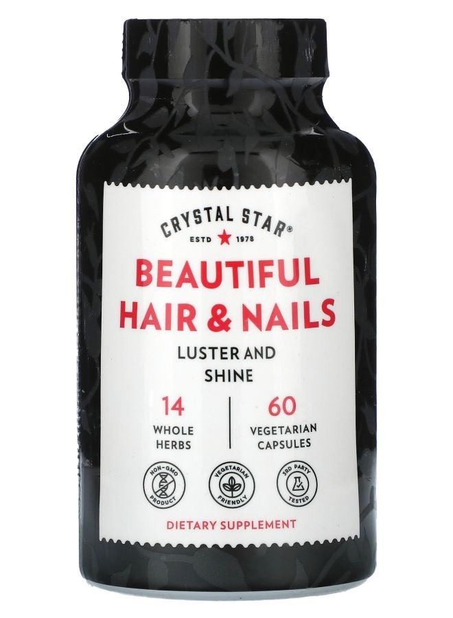 Crystal Star Beautiful Hair & Nails 60 Vegetarian Capsules - Image 1