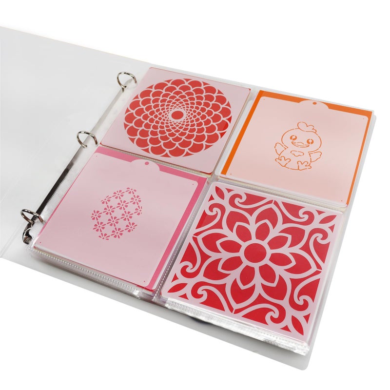 Cookie Stencil Die Cut Storage Binder Stamp Organizer with 8 Pockets x 30 Pages