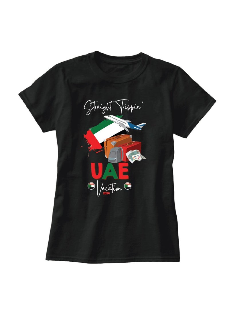 UAE Printed Vacation T-Shirts for Women - Capture Your Arabian Adventure - Image 3