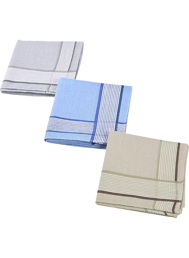 GLO-STORY 3-Pack Cotton Couple'S Universal Handkerchief, Light Classic Style, Msp014074 - Image 3