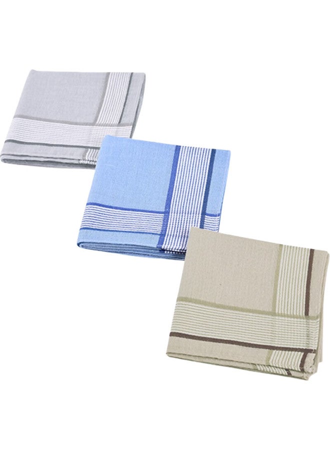 GLO-STORY 3-Pack Cotton Couple'S Universal Handkerchief, Light Classic Style, Msp014074 - Image 1
