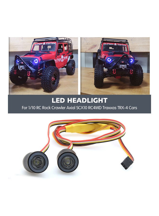 NIBEMINENT LED Headlights Angel Eyes With 12 Modes For 1/10 RC Rock Crawler 8x2x8cm - Image 1