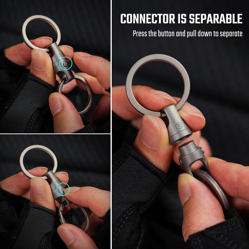 KeyUnity KA45 Titanium Quick Release Keychain with Magnetic Connector - Image 4
