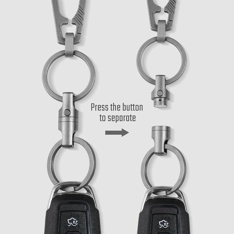 KeyUnity KA45 Titanium Quick Release Keychain with Magnetic Connector - Image 2