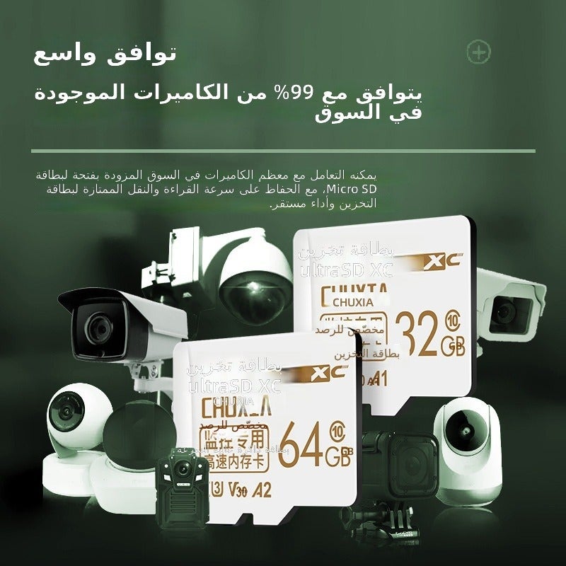 CHUXIA High-Speed Stable Surveillance Card with Reader - 128GB with SD Card Holder - Image 4