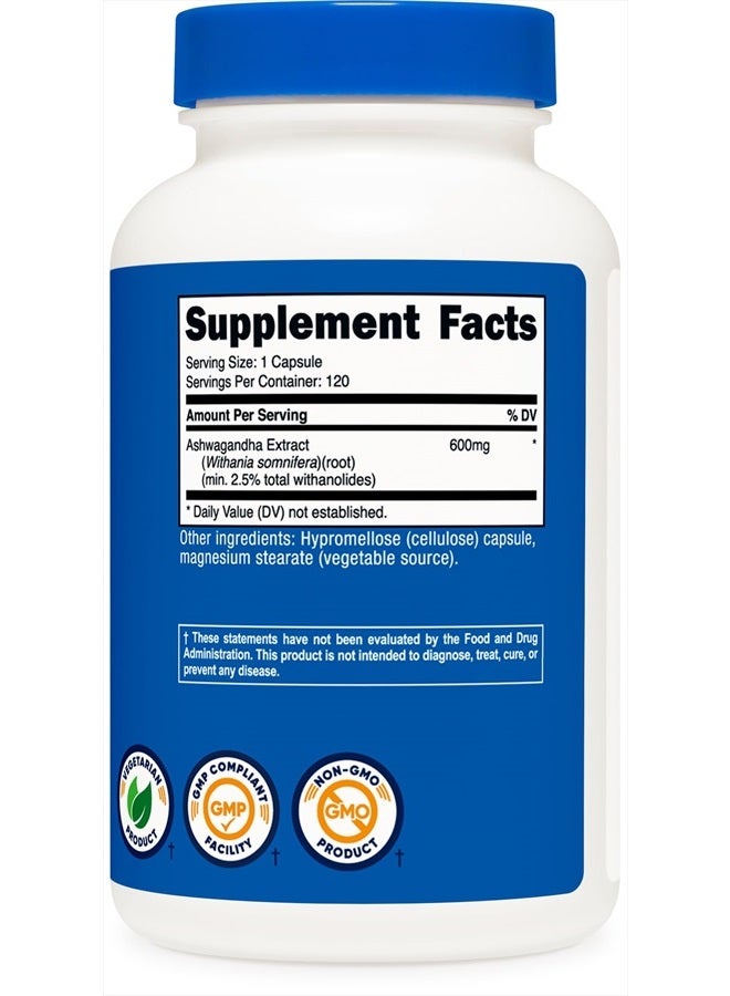Nutricost Ashwagandha Herbal Supplement 600mg, 120 Capsules - Vegetarian, Non-GMO, Gluten Free, Ashwagandha Root  - Image 5