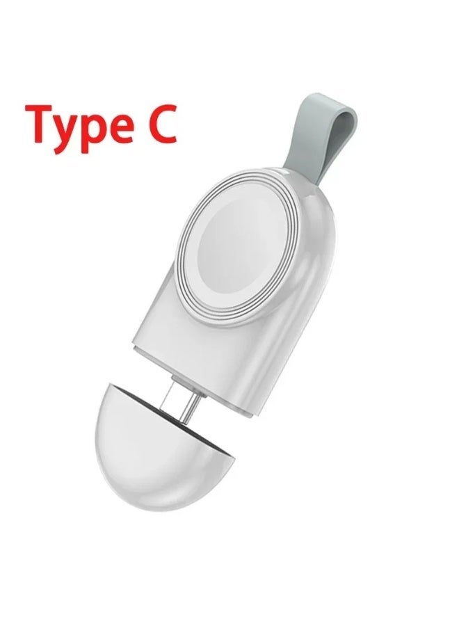 AKSONZ Mini Portable Magnetic Wireless Charger for Apple Watch Series 10 9 8 7 6 5 4 3 2 SE Ultra 2 – Fast Charging USB/Type-C Cordless Magnetic Dock for iWatch Accessories - Image 1
