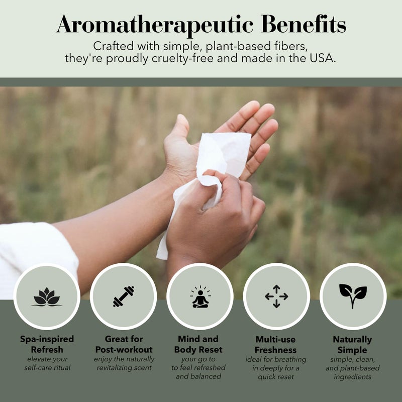 Herban Essentials - Eucalyptus Wipes & Towelettes - Essential Oil Wipes for Hands & Body - Travel Size Essentials and Toiletries - Natural, Individually Wrapped, Disposable & Moist Refresh (20 count) - Image 4