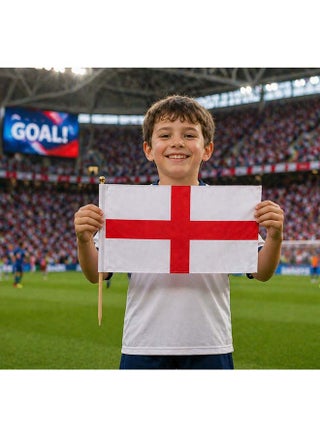 England Hand Flag 20×30 cm with Stick – Lightweight Portable Supporter Flag for Football Matches, Events & Celebrations - view 3