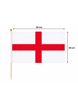 England Hand Flag 20×30 cm with Stick – Lightweight Portable Supporter Flag for Football Matches, Events & Celebrations - view 2