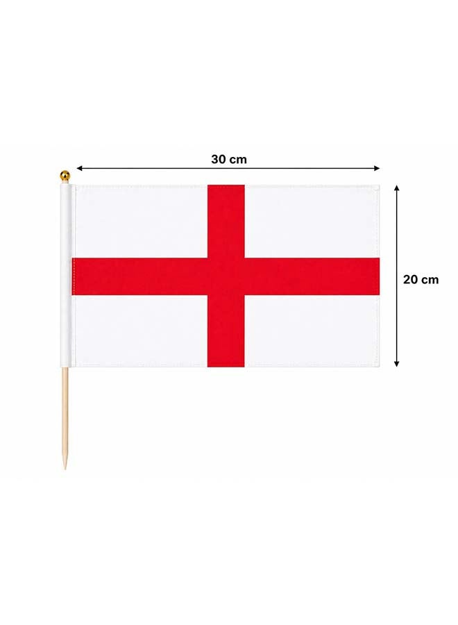 Toyland England Hand Flag 20×30 cm with Stick – Lightweight Portable Supporter Flag for Football Matches, Events & Celebrations - Image 2
