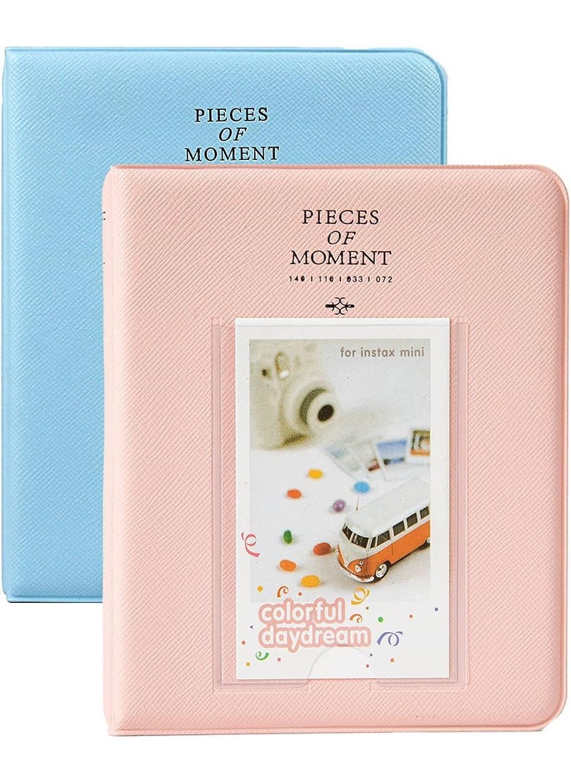 ZIKKON ZIKKON Photo Albums2Pcs 64 Pockets Album for fujifilm instax Mini 7s 8 8 9 25 26 50s 70 90 Instant Camera Name Card Photo Book for PIC300PZ2300PinkBlue  - Image 1