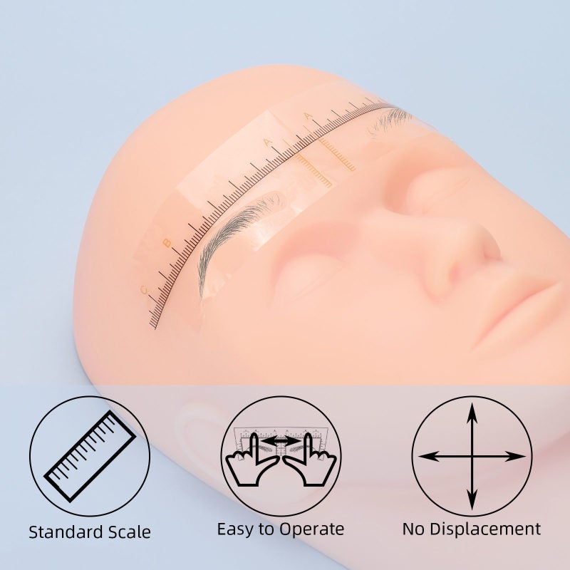 Narrow Eyebrow Ruler 10pcs Yellow Disposable Non-slip Eyebrow Stencil - Symmetrical Marking Eyebrow Shape Kit for Microblading Supplies Home DIY Makeup Beginners Professionals - Image 5
